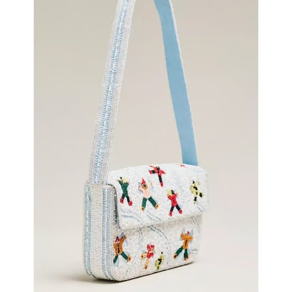 Anthropologie The Fiona Beaded Bag: Winter Icon Edition - Snow Angels